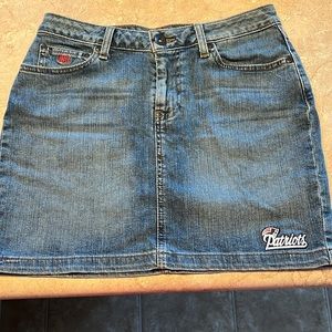 NFL Patriots jean skirt